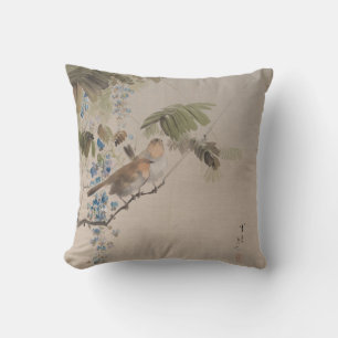 Birds and Flowers by Watanabe Seitei Cushion