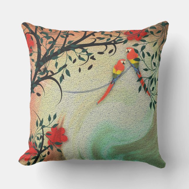 Birds and Flowers Cushion (Front)