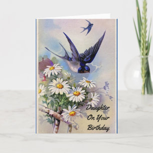 Birds And Flowers Daughter Birthday Card