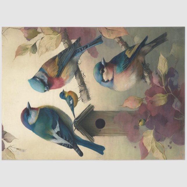 Birds and Flowers Ephemera Design Series #20 Tissue Paper (Front)