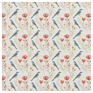 Birds and Flowers Fabric
