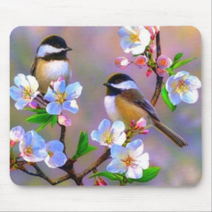 Birds and Flowers Fine Art Mouse Mat