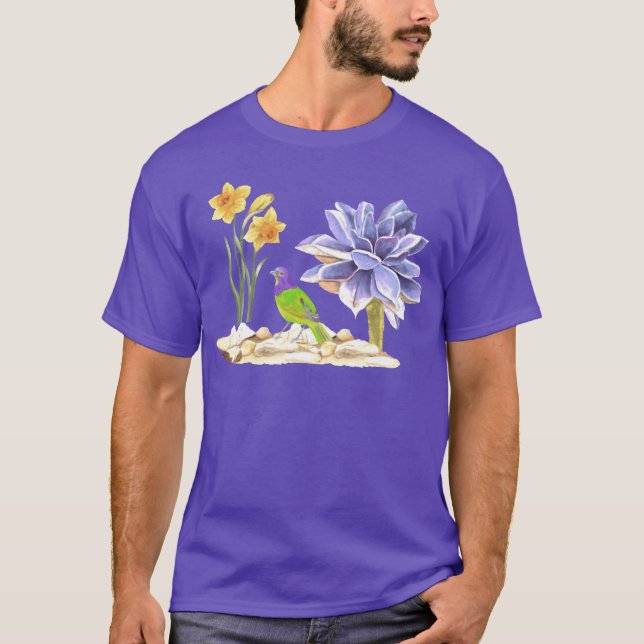 Birds And Flowers gift T-Shirt (Front)