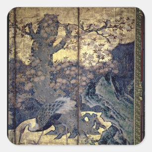 Birds and Flowers of the Four Seasons Square Sticker