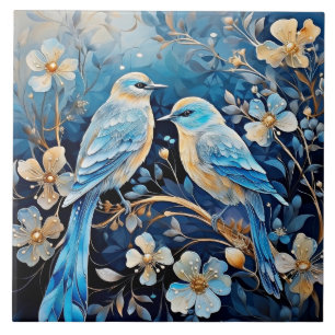Birds and flowers, ornamental and beautiful, tile