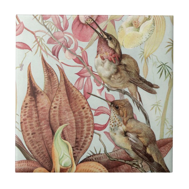 Birds and Flowers Tile (Front)