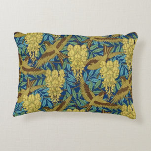 Birds and Flowers Vantage art deco, art Nouveau Decorative Cushion