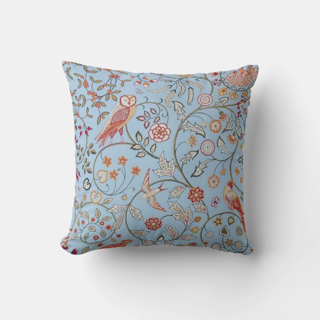 Birds and Flowers, William Morris Cushion (Front)
