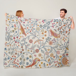 Birds and Flowers, William Morris Fleece Blanket