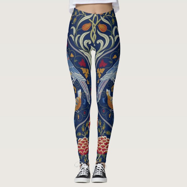 Birds and Flowers, William Morris Leggings (Front)