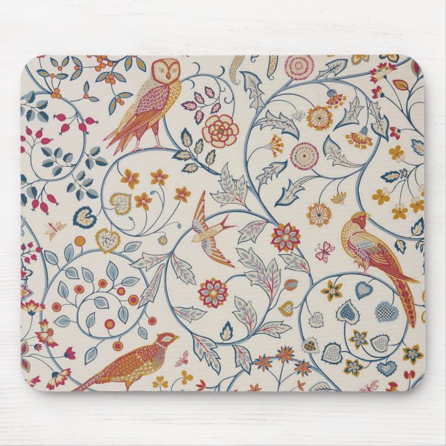 Birds and Flowers, William Morris Mouse Mat (Front)