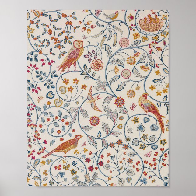 Birds and Flowers, William Morris Poster (Front)