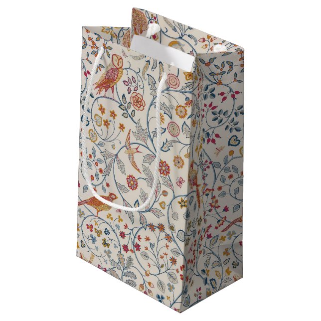 Birds and Flowers, William Morris Small Gift Bag (Back Angled)