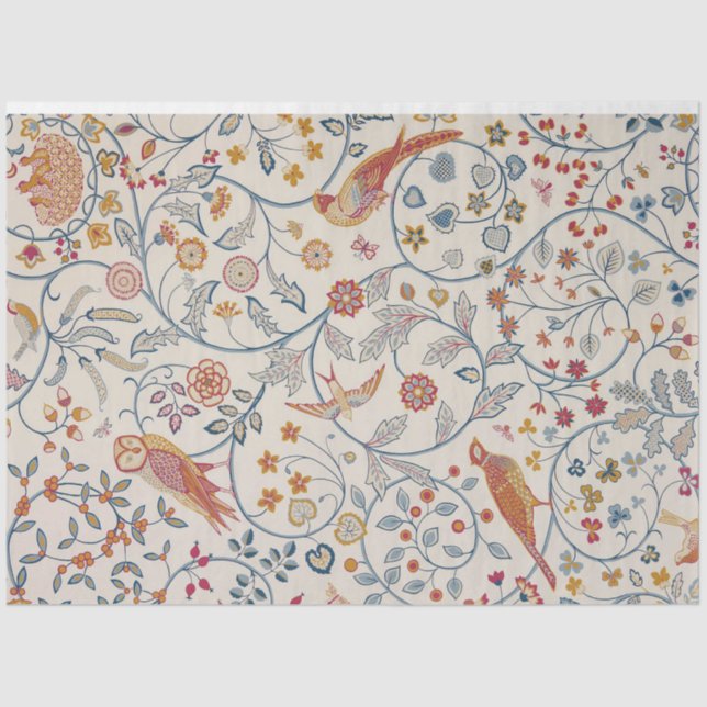 Birds and Flowers, William Morris Tissue Paper (Front)