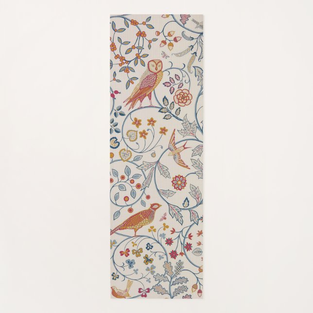 Birds and Flowers, William Morris Yoga Mat (Front)