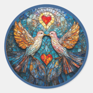 Birds and Hearts Love for Gift & Decor 🐦❤️ Classic Round Sticker