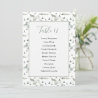 Birds and hills table Number Seating Chart
