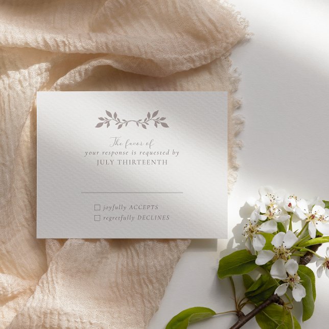 Birds and leaves, romantic ecru Response Card (Creator Uploaded)