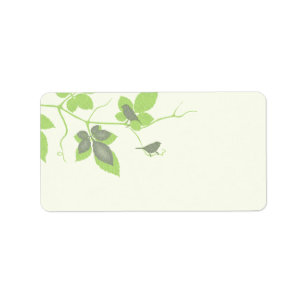 Birds and Leaves Wedding Blank Address Labels