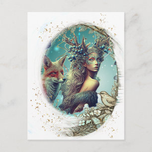 Birds and Nature Antique Scroll Photo Frame Postcard
