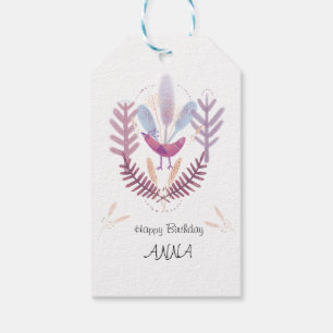 birds and plants  gift tags
