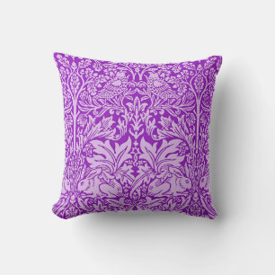 Birds and Rabbits, colourful lavender, Cushion