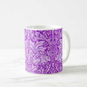 Birds and Rabbits design, lavender colour, Coffee Mug