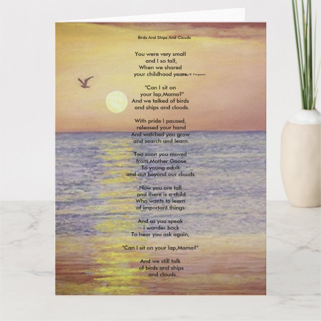 BIRDS AND SHIPS AND CLOUDS   CARD (Front)