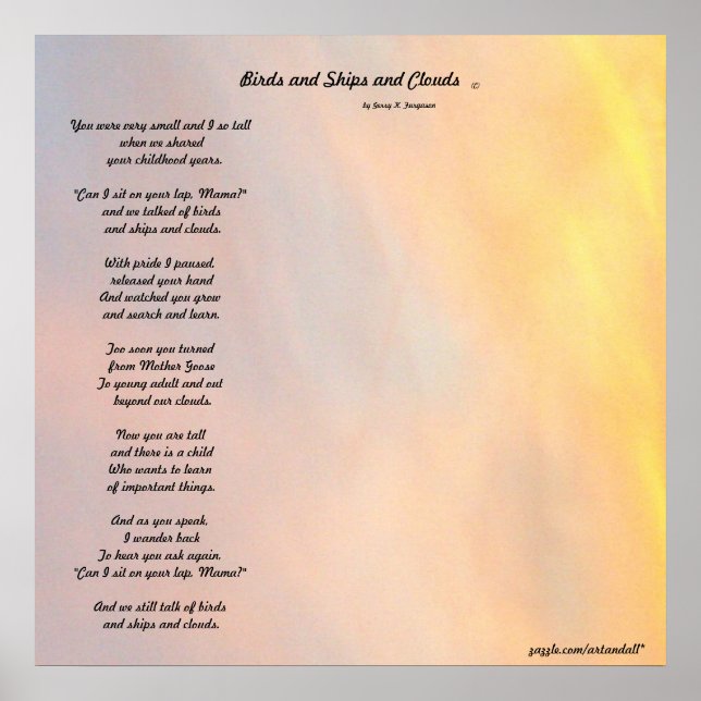 "BIRDS AND SHIPS AND CLOUDS FAMILY POEM "  POSTER (Front)