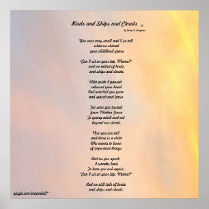 "BIRDS AND SHIPS AND CLOUDS FAMILY POEM" POSTER