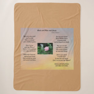 BIRDS AND SHIPS AND CLOUDS FAMILY POEM SHERPA BLANKET
