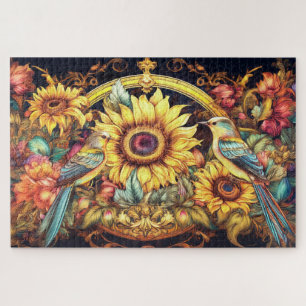 Birds and Sunflowers Jigsaw Puzzle