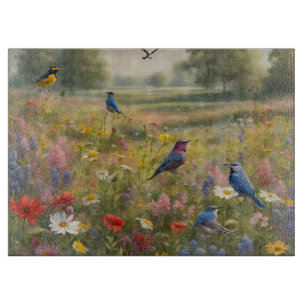 Birds and Wildflowers in the Country  Cutting Board