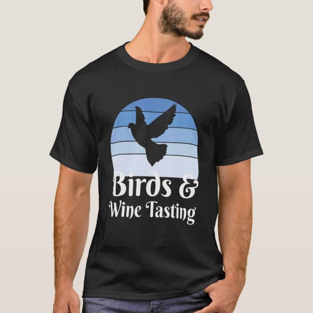 Birds And Wine Tasting T-Shirt (Front)