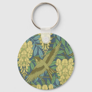 Birds and Wisteria Key Ring
