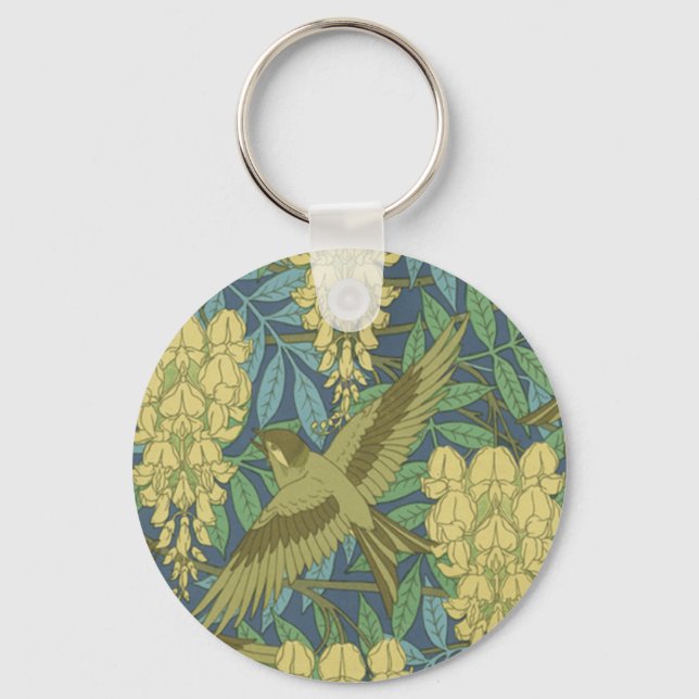 Birds and Wisteria Key Ring (Front)
