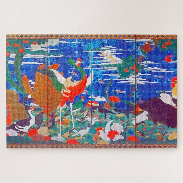 Birds, Animals, and Flowering Plants(Left) Jakuchū Jigsaw Puzzle (Horizontal)