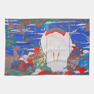Birds, Animals, and Flowering Plants(Right)Jakuchu Tea Towel