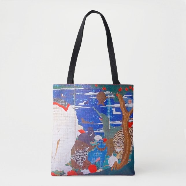 Birds, Animals, and Flowering Plants(Right)Jakuchu Tote Bag (Front)