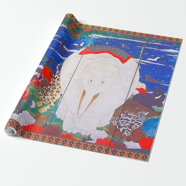 Birds, Animals, and Flowering Plants(Right)Jakuchu Wrapping Paper (Unrolled)