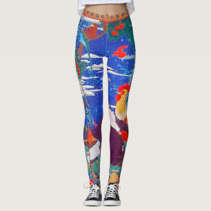 Birds, Animals, & Flowering Plants (Left) Jakuchū Leggings
