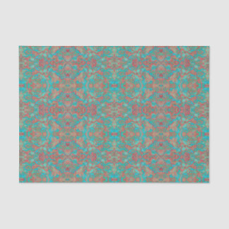 Birds Arabesque Bohemian Boho Turquoise Red Green Tissue Paper