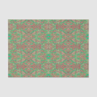 Birds Arabesque Oriental Bohemian Boho Red Green Tissue Paper