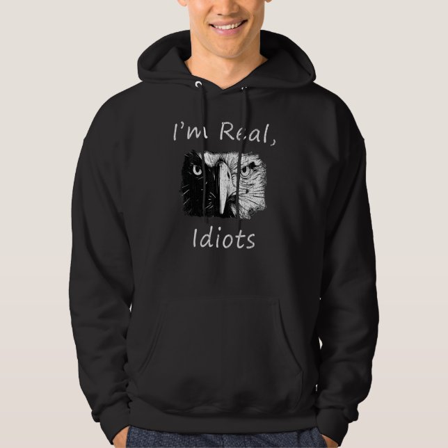 Birds Are Definitely Real Parody Angry Eagle Hoodie (Front)