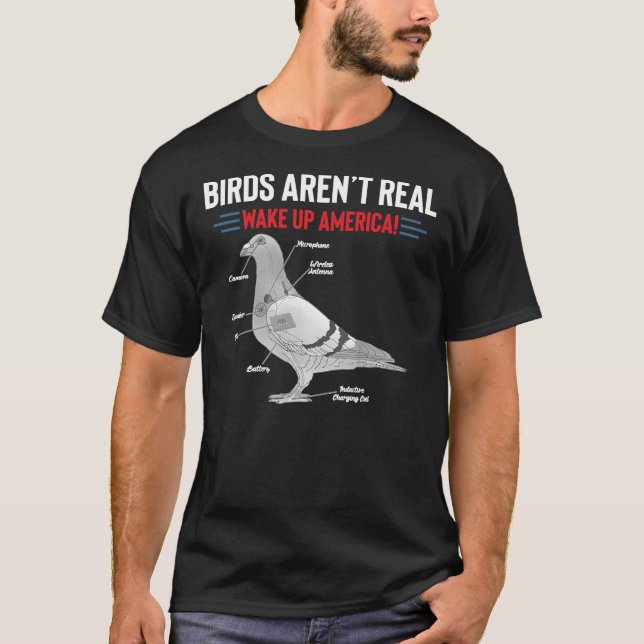 Birds Aren’t Real Wake Up America Classic T-Shirt (Front)
