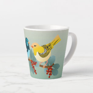 Birds Art Latte Mug for Nature Lovers