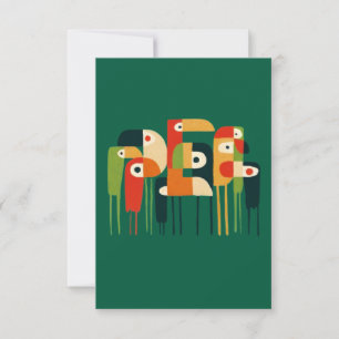 birds art thank you card
