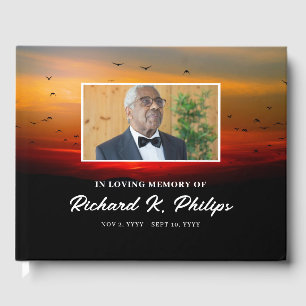 Birds At Sunrise & Photo Celebrating the Life Guest Book