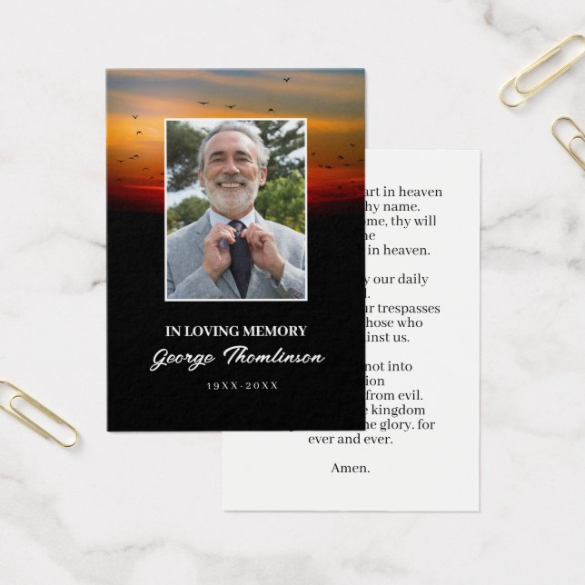 Birds At Sunrise Photo Mini Prayer Card (Office)