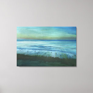 Birds At Sunset On Whitby Shores Canvas Print